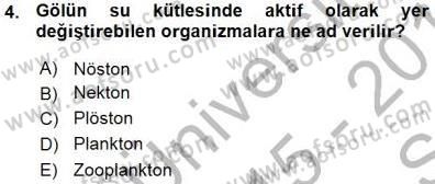 Ekoloji ve Çevre Bilgisi Dersi 2015 - 2016 Yılı (Vize) Ara Sınav Soruları 4. Soru