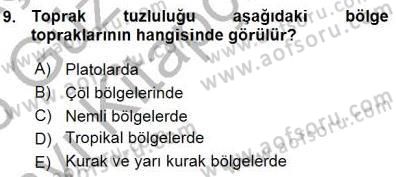 Ekoloji ve Çevre Bilgisi Dersi 2015 - 2016 Yılı (Vize) Ara Sınav Soruları 9. Soru