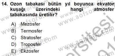 Ekoloji ve Çevre Bilgisi Dersi 2015 - 2016 Yılı (Final) Dönem Sonu Sınav Soruları 14. Soru