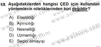 Ekoloji ve Çevre Bilgisi Dersi 2015 - 2016 Yılı (Final) Dönem Sonu Sınav Soruları 19. Soru