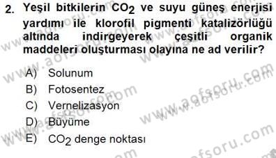 Ekoloji ve Çevre Bilgisi Dersi 2015 - 2016 Yılı (Final) Dönem Sonu Sınav Soruları 2. Soru