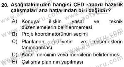 Ekoloji ve Çevre Bilgisi Dersi 2015 - 2016 Yılı (Final) Dönem Sonu Sınav Soruları 20. Soru