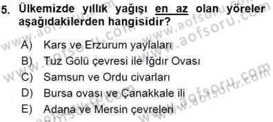 Ekoloji ve Çevre Bilgisi Dersi 2015 - 2016 Yılı (Final) Dönem Sonu Sınav Soruları 5. Soru