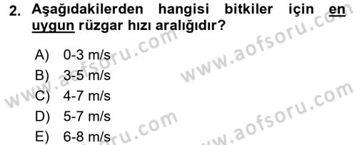 Ekoloji ve Çevre Bilgisi Dersi Ara Sınavı Deneme Sınav Soruları 2. Soru