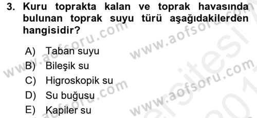 Ekoloji ve Çevre Bilgisi Dersi 2016 - 2017 Yılı (Final) Dönem Sonu Sınav Soruları 3. Soru
