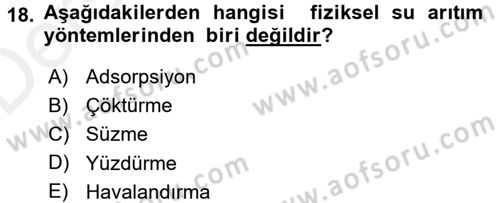 Ekoloji ve Çevre Bilgisi Dersi 2017 - 2018 Yılı 3 Ders Sınavı 18. Soru