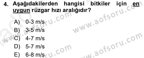 Ekoloji ve Çevre Bilgisi Dersi 2017 - 2018 Yılı 3 Ders Sınav Soruları 4. Soru