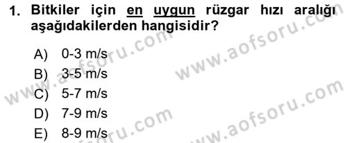 Ekoloji ve Çevre Bilgisi Dersi 2018 - 2019 Yılı 3 Ders Sınav Soruları 1. Soru