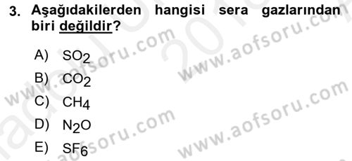 Ekoloji ve Çevre Bilgisi Dersi 2018 - 2019 Yılı (Vize) Ara Sınav Soruları 3. Soru