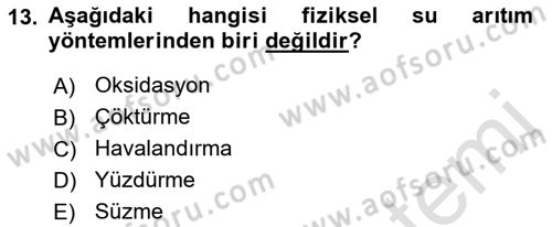 Ekoloji ve Çevre Bilgisi Dersi 2019 - 2020 Yılı (Final) Dönem Sonu Sınav Soruları 13. Soru