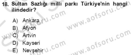 Ekoloji ve Çevre Bilgisi Dersi 2021 - 2022 Yılı (Final) Dönem Sonu Sınav Soruları 18. Soru