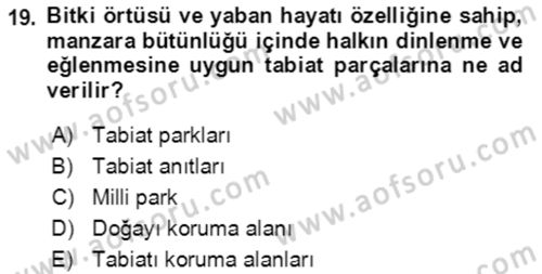 Ekoloji ve Çevre Bilgisi Dersi 2021 - 2022 Yılı (Final) Dönem Sonu Sınav Soruları 19. Soru