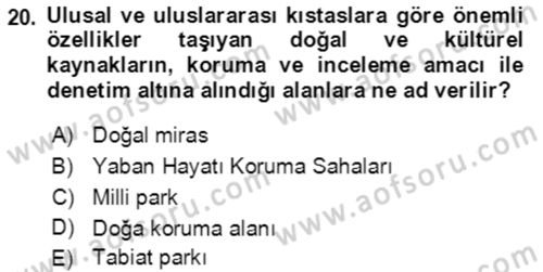 Ekoloji ve Çevre Bilgisi Dersi 2021 - 2022 Yılı (Final) Dönem Sonu Sınav Soruları 20. Soru