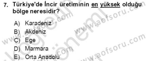 Ekoloji ve Çevre Bilgisi Dersi 2021 - 2022 Yılı (Final) Dönem Sonu Sınav Soruları 7. Soru