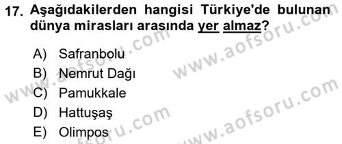 Ekoloji ve Çevre Bilgisi Dersi 2023 - 2024 Yılı (Final) Dönem Sonu Sınav Soruları 17. Soru
