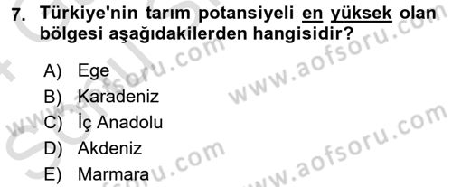 Ekoloji ve Çevre Bilgisi Dersi 2023 - 2024 Yılı (Final) Dönem Sonu Sınav Soruları 7. Soru