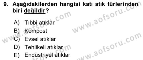 Ekoloji ve Çevre Bilgisi Dersi 2023 - 2024 Yılı (Final) Dönem Sonu Sınav Soruları 9. Soru