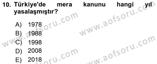Ekoloji ve Çevre Bilgisi Dersi 2023 - 2024 Yılı Yaz Okulu Sınav Soruları 10. Soru