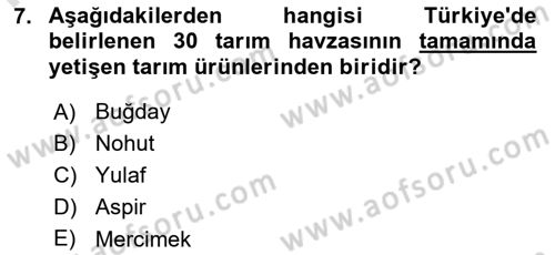 Ekoloji ve Çevre Bilgisi Dersi 2024 - 2025 Yılı (Final) Dönem Sonu Sınav Soruları 7. Soru
