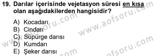 Tarla Bitkileri 1 Dersi 2012 - 2013 Yılı (Vize) Ara Sınav Soruları 19. Soru