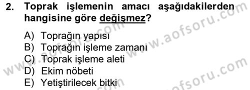 Tarla Bitkileri 1 Dersi 2012 - 2013 Yılı (Vize) Ara Sınav Soruları 2. Soru