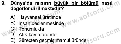 Tarla Bitkileri 1 Dersi 2012 - 2013 Yılı (Final) Dönem Sonu Sınav Soruları 9. Soru