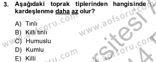 Tarla Bitkileri 1 Dersi 2013 - 2014 Yılı (Vize) Ara Sınav Soruları 3. Soru