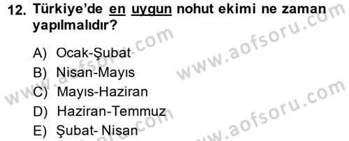 Tarla Bitkileri 1 Dersi 2013 - 2014 Yılı (Final) Dönem Sonu Sınav Soruları 12. Soru