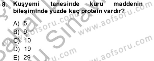 Tarla Bitkileri 1 Dersi 2013 - 2014 Yılı (Final) Dönem Sonu Sınav Soruları 8. Soru