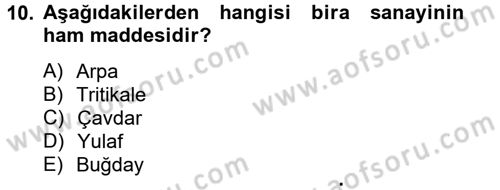 Tarla Bitkileri 1 Dersi 2014 - 2015 Yılı (Vize) Ara Sınav Soruları 10. Soru