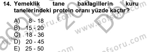 Tarla Bitkileri 1 Dersi 2014 - 2015 Yılı (Final) Dönem Sonu Sınav Soruları 14. Soru