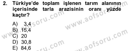 Tarla Bitkileri 1 Dersi 2014 - 2015 Yılı (Final) Dönem Sonu Sınav Soruları 2. Soru