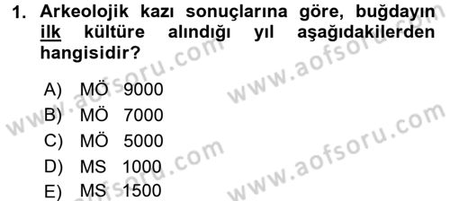 Tarla Bitkileri 1 Dersi 2015 - 2016 Yılı Tek Ders Sınav Soruları 1. Soru