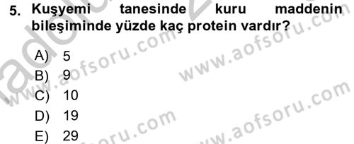 Tarla Bitkileri 1 Dersi 2016 - 2017 Yılı 3 Ders Sınav Soruları 5. Soru