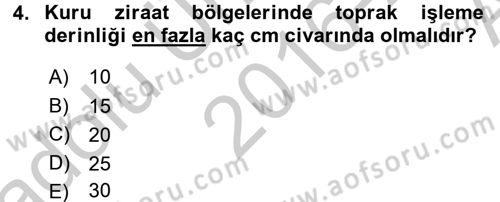 Tarla Bitkileri 1 Dersi 2016 - 2017 Yılı (Vize) Ara Sınavı 4. Soru