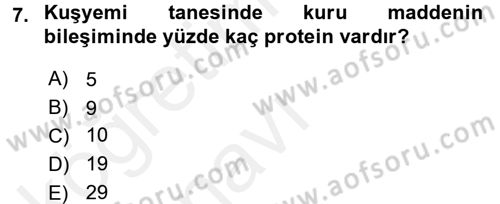 Tarla Bitkileri 1 Dersi 2017 - 2018 Yılı 3 Ders Sınav Soruları 7. Soru