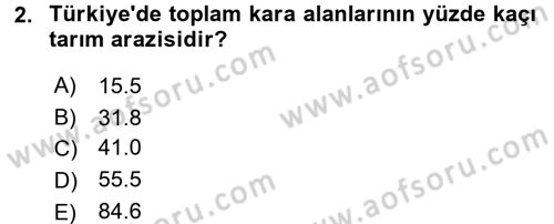 Tarla Bitkileri 1 Dersi 2017 - 2018 Yılı (Final) Dönem Sonu Sınav Soruları 2. Soru
