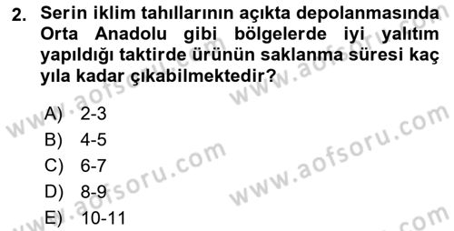 Tarla Bitkileri 1 Dersi 2018 - 2019 Yılı Yaz Okulu Sınav Soruları 2. Soru