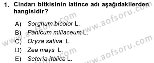 Tarla Bitkileri 1 Dersi 2019 - 2020 Yılı (Final) Dönem Sonu Sınav Soruları 1. Soru