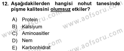 Tarla Bitkileri 1 Dersi 2019 - 2020 Yılı (Final) Dönem Sonu Sınav Soruları 12. Soru