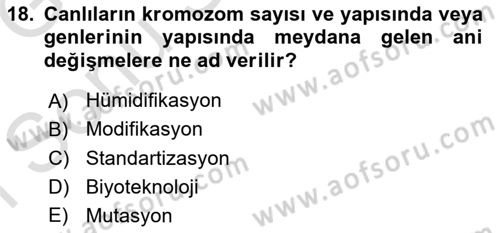 Tarla Bitkileri 1 Dersi 2019 - 2020 Yılı (Final) Dönem Sonu Sınav Soruları 18. Soru