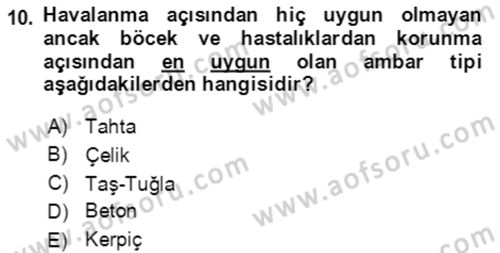 Tarla Bitkileri 1 Dersi 2021 - 2022 Yılı (Vize) Ara Sınav Soruları 10. Soru