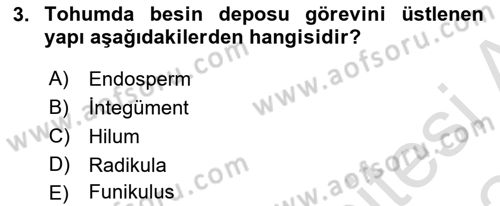 Tarla Bitkileri 1 Dersi 2023 - 2024 Yılı Yaz Okulu Sınav Soruları 3. Soru