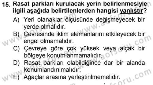 Tarımsal Meteoroloji Dersi 2012 - 2013 Yılı (Final) Dönem Sonu Sınav Soruları 15. Soru