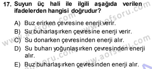 Tarımsal Meteoroloji Dersi 2013 - 2014 Yılı (Vize) Ara Sınav Soruları 17. Soru