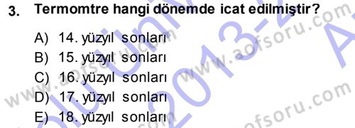 Tarımsal Meteoroloji Dersi 2013 - 2014 Yılı (Vize) Ara Sınav Soruları 3. Soru