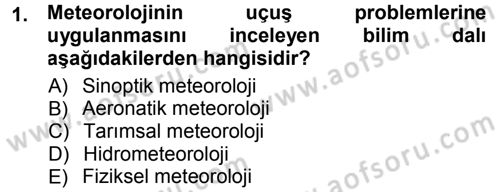 Tarımsal Meteoroloji Dersi 2014 - 2015 Yılı (Final) Dönem Sonu Sınav Soruları 1. Soru