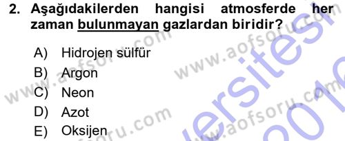 Tarımsal Meteoroloji Dersi 2015 - 2016 Yılı (Final) Dönem Sonu Sınav Soruları 2. Soru