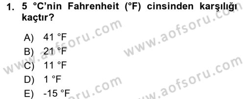 Tarımsal Meteoroloji Dersi 2016 - 2017 Yılı (Vize) Ara Sınav Soruları 1. Soru