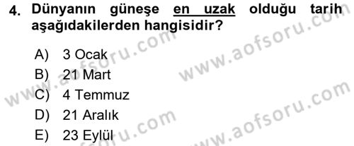 Tarımsal Meteoroloji Dersi 2016 - 2017 Yılı (Vize) Ara Sınav Soruları 4. Soru